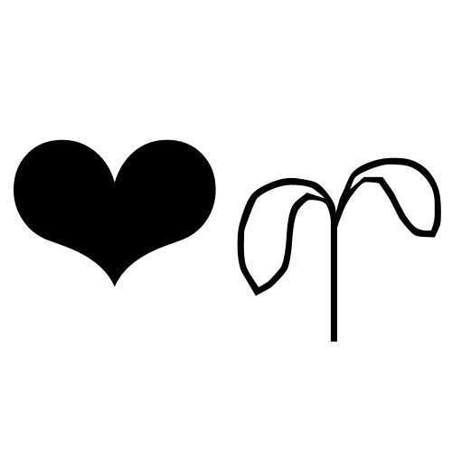 ❤🌱 Emoji Domain black and white Symbola rendering